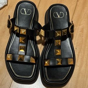 Valentino Studded Platform Slide Sandals